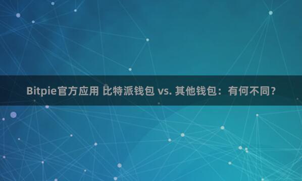 Bitpie官方应用 比特派钱包 vs. 其他钱包：有何不同？