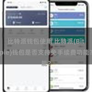 比特派钱包使用 比特派(Bitpie)钱包是否支持免手续费功能？