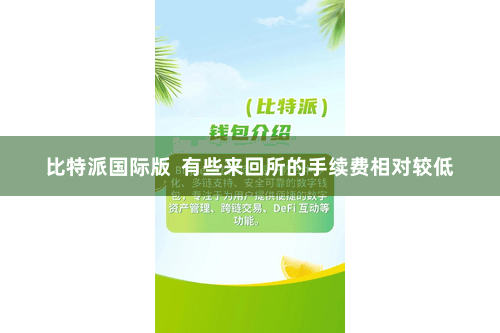 比特派国际版  有些来回所的手续费相对较低