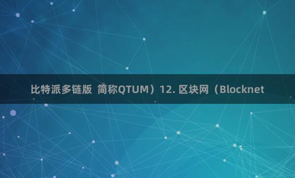 比特派多链版  简称QTUM）12. 区块网（Blocknet